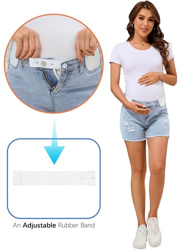 Image of PACBREEZE Women's Maternity Mid-Rise Stretch Denim Shorts Trendy Soft Frayed Hem Pregnancy Shorts, S-XXL