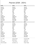 Planning Calendar 2026-2031 (English Edition)