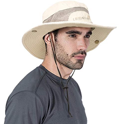 Sunhat For Men, Fishing Bucket Hat With Uv Protection, Wide Brim Outdoor Cap Beige #TOP30