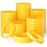 Bouiexye 60 pulseras de goma amarillas deportivas unisex para equipos deportivos, decoraciones de moda