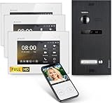 KOMPLETTSET FÜR EIN FAMILIENHAUS - Dieses Set enthält alles, was Sie für die Installation benötigen: einen 7“ Monitor mit Touchscreen-Display, eine edle Türstation mit einer Klingeltaste und ein Stromversorgungsmodul. Die Installation ist schnell und einfach, und Sie können die Sicherheit und den Komfort Ihrer Balter EVO-HD Video-Türsprechanlage sofort genießen.