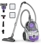 Aspiron Canister Vacuum, Upgraded 1600W Bagless Canister Vacuum Cleaner, Auto Cord Rewind, H13 HE...