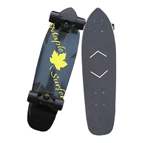 Hignful Skateboard Completo Surfskate Longboard Tabla Corta Tabla De Surf 27' Completo Kick Surf Skate Carver Monopatín De Carretera Principiante Rueda De Desgaste Alto Elástico 80A Cepillo Calle