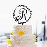 Letter R Wedding Cake Toppers Black Personalized Initial R Acrylic Cake Topper Birthday Monogram R...