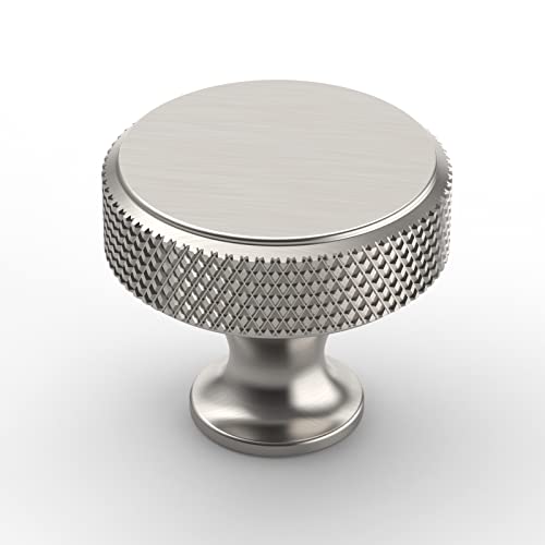 Amerdeco 10 Pack Brushed Satin Nickel Knurled Cabinet Knobs Round Kitchen Cabinet Pulls For Drawer Dresser, Cupboard And Wardrobe Zh0036 #TOP5