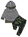 Toddler Infant Baby Boy Clothes Casual Camouflage Print Long Sleeve Stripe Hoodie Tops Sweatsuit Pants 2 Pcs Outfit Set(0-6M
