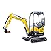 HENGWANG Crawler Excavator for Construction Works, Mini Excavators, Suitable for Farms, Roads, Parks, Orchards, Gardens, Digging Trenches, Fertilizing, Weeding(NOT Toy) HW-18W-yellow-shed