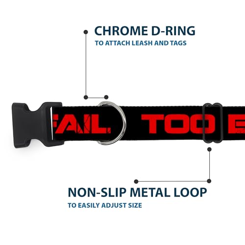 Collier clip en plastique Buckle Down Epic Fail pour chien de taille moyenne