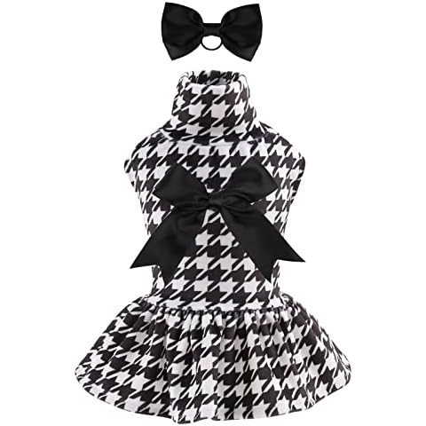 CuteBone Houndstooth Hundekleid samt Rollkragenpullover Welpenrock Kostüm Haustier Outfit Katzenkleidung Cover