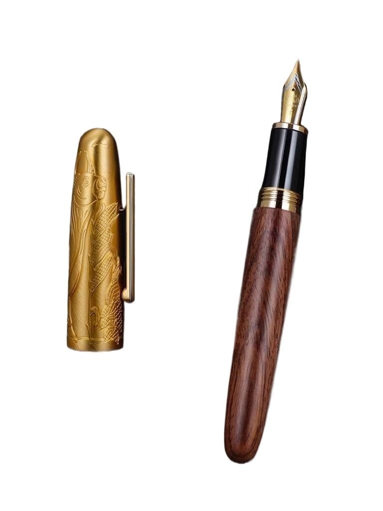 XMKT Pióro wieczne wysokiej klasy biznes biuro artykuły pa retro atrament długopisy do pisania podpis prezent kolekcja długopis (biały, F 0,5 mm)