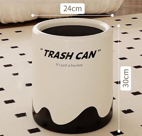 Image of House of Quirk Stylish Trash Can with Rocking Lid, Large Capacity 12-Litre Plastic Kitchen Garbage and Recycling Swing-Lid Bin, Waste Organizer Container (Cream Flow)