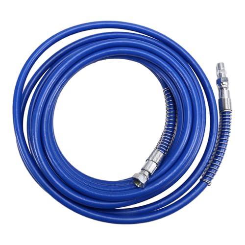 Jevina Tuyau de pulvérisation de peinture universel sans air 1/4 tuyau flexible en fibre flexible 3300 psi (25 ft, bleu)