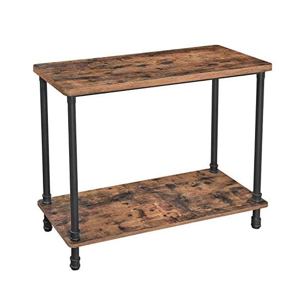 VASAGLE Industrial Console Table, Sofa Table with Iron Pipe Legs, Easy Assembly, Accent Table for Hallway