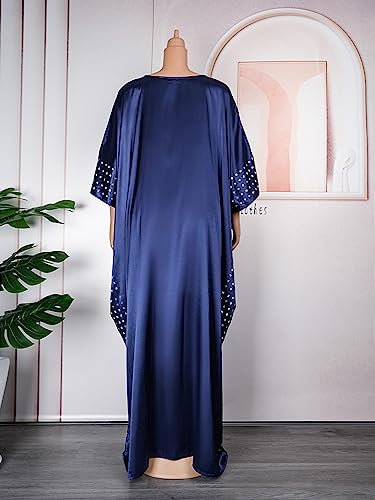 Image of HD African Dresses for Women Fashion Beading Rhinestone Kaftan Maxi Dress