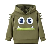Trsenvrml Boys Hoodies for Kids Hooded Dinosaur Sweatshirts Long Sleeve Pullover Tops Size 2-8 Years (Green, 5-6T)