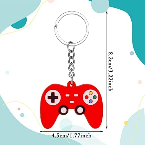FRIUSATE 6 Pieces Gaming Keyring Gaming Keychain Video Game Keychains Bag Filler Keychains for Kids Girls Birthday Party Bag Fillers Gifts Decorations