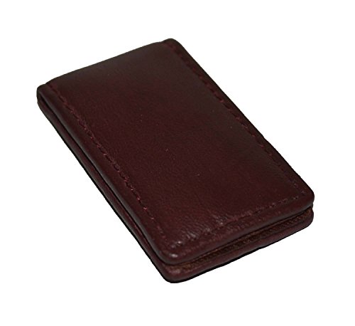 Image of LB LEATHERBOSS Men's New Leather Strong Magnetic Money Clip (Cherry)