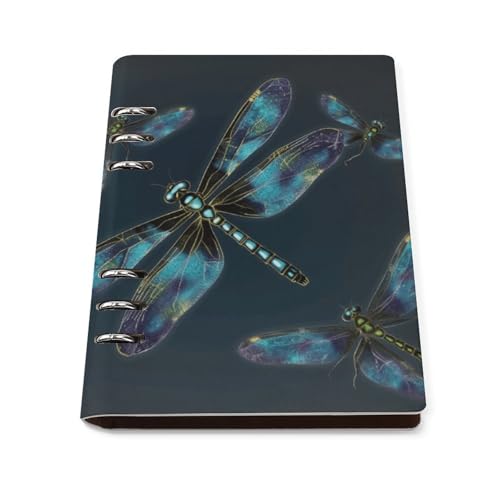 Cuaderno A5 con 6 anillas y cubierta de piel sintética duradera