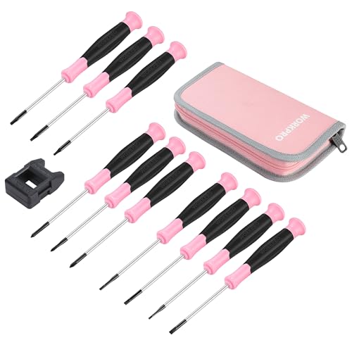 WORKPRO 10-Piece Precision Screwdriver Set with Pink Pouch - Pink Ribbon by WORKPRO - Used condition - CA$17.46
