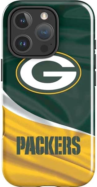 Skinit Impact Phone Case Compatible with iPhone 16 Pro Max - Officially Licensed NFL Green Bay Packers Black & White Design