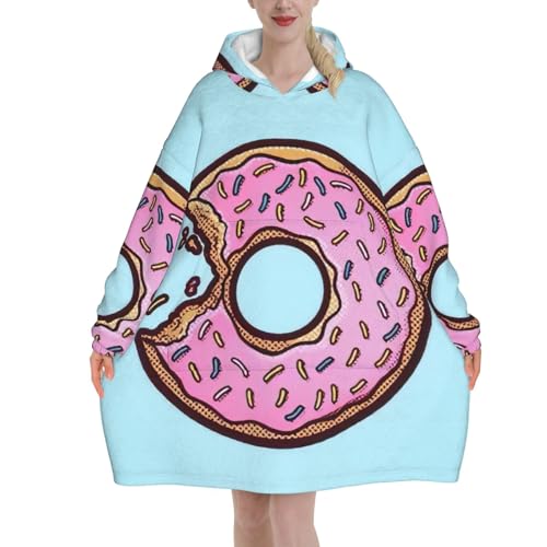 Couverture à capuche confortable imprimé beignet idée cadeau cocooning