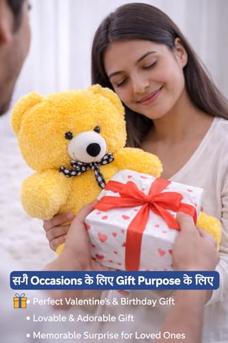Image of ZEXSAZONE 2 Feet Yellow Giant Teddy Bear Soft, Plush, and Cuddly Stuffed Animal for Kids, Birthdays, Anniversaries, Valentine's Day, and Special Occasions Large Huggable (yellow /2fit)