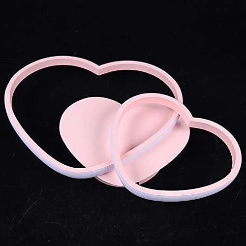 Kangten Modern Led Ceiling Light 42W Heart-Shaped Flush Mount Ceiling Chandelier Lighting Creative Acrylic 2 Heart Ring Ceiling Lamp Fixture For Living Room Bedroom Kids Room, Heart Cool White #TOP4