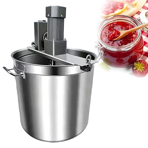 Commercial Electric Mixer Machine, Automatic Stirring Device for Jam and Sauce, Multiple Speed Settings, 20L Capacity, Stainless Steel with Mixing Shaft and Steady Scraper
