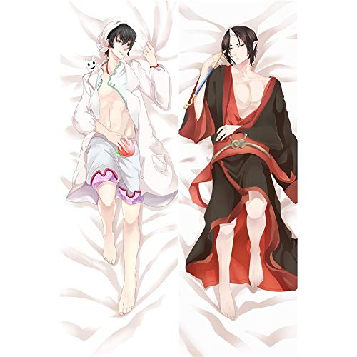 Hoozuki No Reitetsu: HOZUKI 1036 Anime Pillow Cover/Body Pillowcase, Anime Pretty Girl Handsome Man Double-Sided 150x50cm Pattern Peach Skin/2WT Throw Pillow Case
