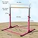 MEKETUM Gymnastic Kip Bar for Kids Training Horizontal Bars for Home Ages 3-15 Adjustable Height Non-Slip Gym Equipment Indoor with Rings