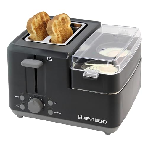 Comparison: Quick Toaster 8 West Bend Breakfast Station 2-Slice Toaster and Egg Cooker/Poacher with Removable Pre-Cooked Meat and Vegetable Warming Tray for Perfect Breakfast Sandwiches, 1200-Watts, Black