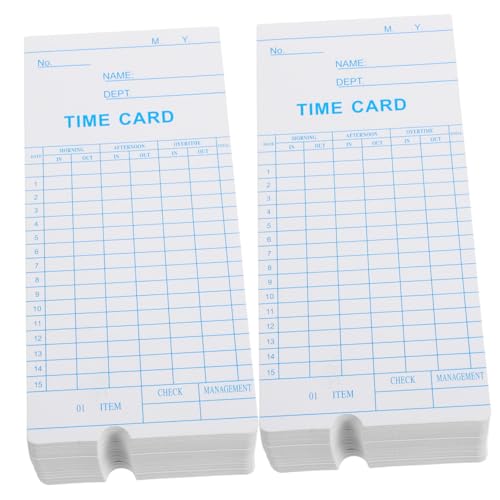 Cartes de pointage pour suivi de présence hebdomadaire en entreprise et machines de bureau standard
