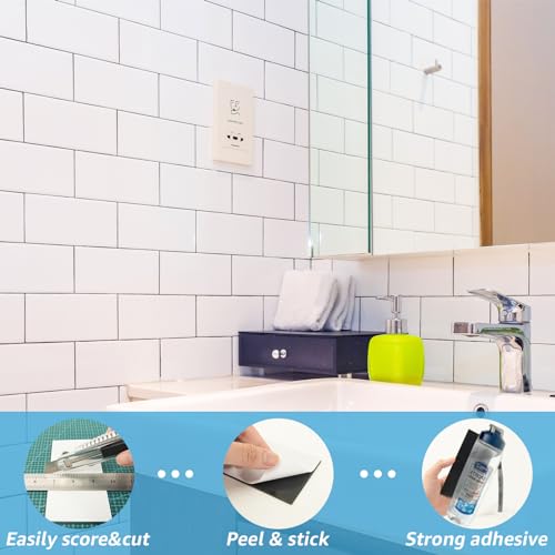 Art3d 102-Pack Peel and Stick Backsplash on Subway Tile, Glossy White