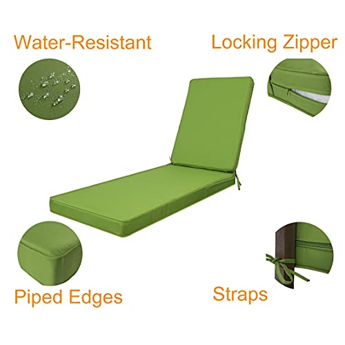 Palmtall Outdoor/Indoor Water Resistant Chaise Lounge Cushion Replacement Patio Funiture Seat Cushion Size Large Green #TOP2
