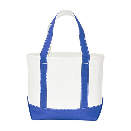 Dalix 14" Mini Small Cotton Canvas Party Favor Wedding Gift Tote Bag In Royal Blue #TOP3