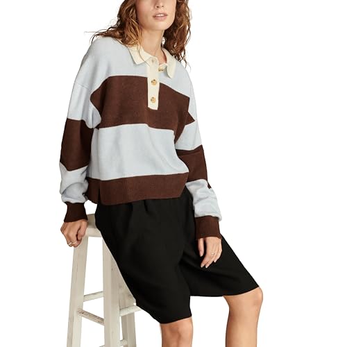 Pull polo style rugby Lucky Brand pour femme un haut confortable en maille