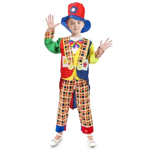 Epokus Disfraces de Payaso Carnaval par Niños,Disfraz De Payaso Infantil,Ropa De Payaso,Colorido Disfraz Clown Niño,Accesorios de Disfraces de Circo,Costume Cosplay de Carnaval Halloween(130cm) | Ya disponible en tu tienda friki favorita! En mundofriki.es! Epokus Disfraces de Payaso Carnaval par Niños,Disfraz De Payaso Infantil,Ropa De Payaso,Colorido Disfraz Clown Niño,Accesorios de Disfraces de Circo,Costume Cosplay de Carnaval Halloween(130cm) | Ya disponible en tu tienda friki favorita! En mundofriki.es!