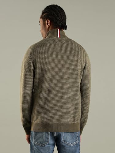 Image of Texture Regular Fit Cotton Sweater