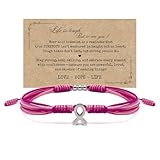 HARACRAFT Breast Cancer Awareness Bracelet, Bangle For A Cause, Health Ribbon Wristband for Protection Surfer String Bracelet for Men, Women (Breast Cancer)