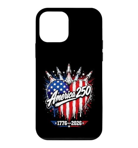 250th Anniversary 250 Years America USA Flag Heart Jets �X�}�z�P�[�X iPhone 12 mini �p