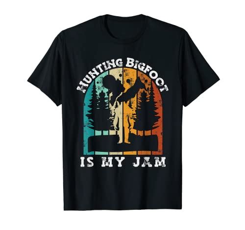 Hunting Bigfoot Is My Jam Vintage Funny Sasquatch Big Foot T-Shirt