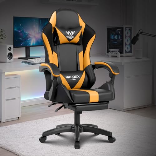 Image of Warrior 2026 Edition Gaming & Office Ergonomic Chair | Vegan Leather | High Back 135 Recliner | Adjustable Height & Linkage Armrest| Lumbar Support | 360 Swivel | 3 Year Warranty, Orange