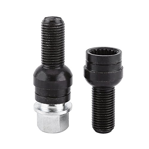 Wheel Hub Bolts - 4+1 M14*1.5MM Black Steel Wheel Bolt & Lock Lug Nut Set With Key, For Golf/Jetta/Magotan/Beetle/Passat