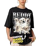 Mit & Mia Custom Your Own Bootleg Rap Tee Shirts Custom Bootleg Shirt Photo 90s Vintage Shirt for Boyfriend Custom Graphic Tees Gifts for Dog Cat Lover, Large