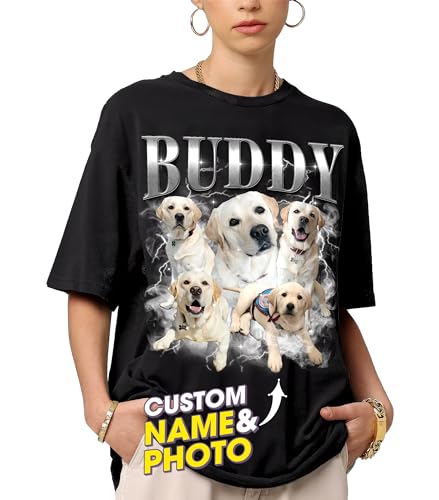 Mit & Mia Custom Your Own Bootleg Rap Tee Shirts Custom Bootleg Shirt Photo 90s Vintage Shirt for Boyfriend Custom Graphic Tees Gifts for Dog Cat Lover Large