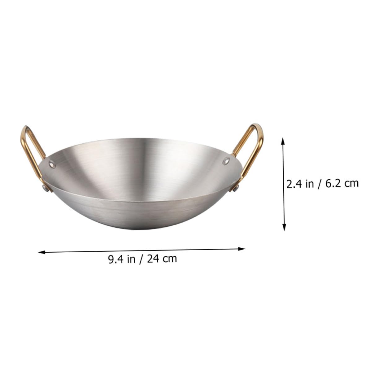 WBDWWTD Restauracja Wok Saute Patelnia ze stali nierdzewnej Metalowa patelnia Wok Patelnia Suchy garnek Domowy suchy garnek Żeliwna patelnia Wok Naczynia kuchenne ze stali nierdzewnej Shabu Gorący