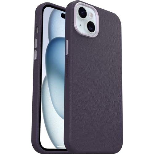 Image of OtterBox iPhone 15 Plus Symmetry Series Cactus Leather for MagSafe - Plum Luxe (Purple), Snaps to MagSafe, Ultra-Sleek, Raised Edges Protect Camera & Screen