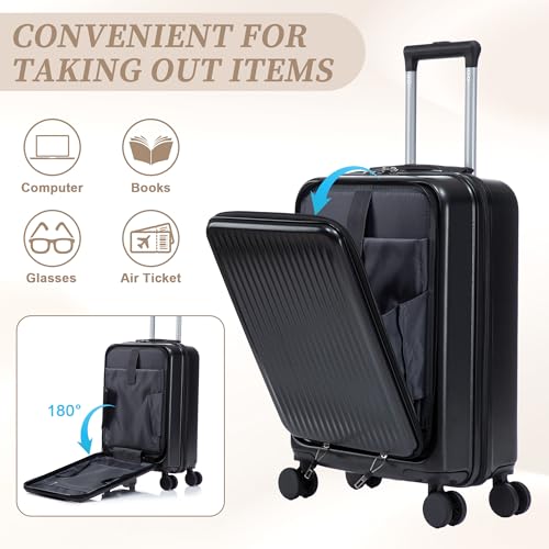 Image of 20 /14 Inch Hardside Luggage, Lightweight Durable Suitcase with Spinner Wheels