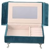 minkissy Joyero Pequeño Multifuncional en Forma de Sofá Interior de Tela de Franela Organizador de Almacenamiento para Collares y Pendientes Estuche Compacto para Viaje y Uso Diario