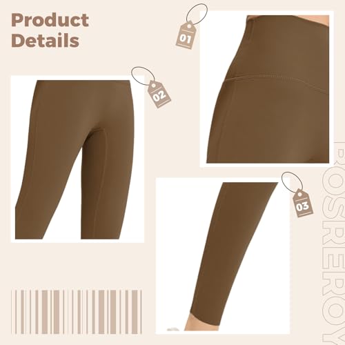 Legging de yoga marron extensible : confort galbant taille haute